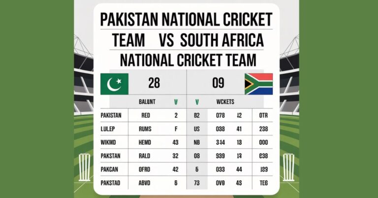 Pakistan National Cricket Team vs South Africa National Cricket Team Match Scorecard